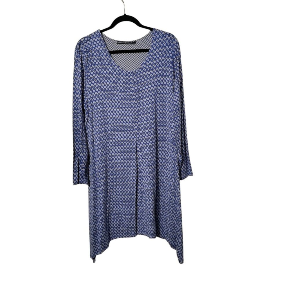 Gudrun Sjoden Navy Geometric Long Sleeve Dress